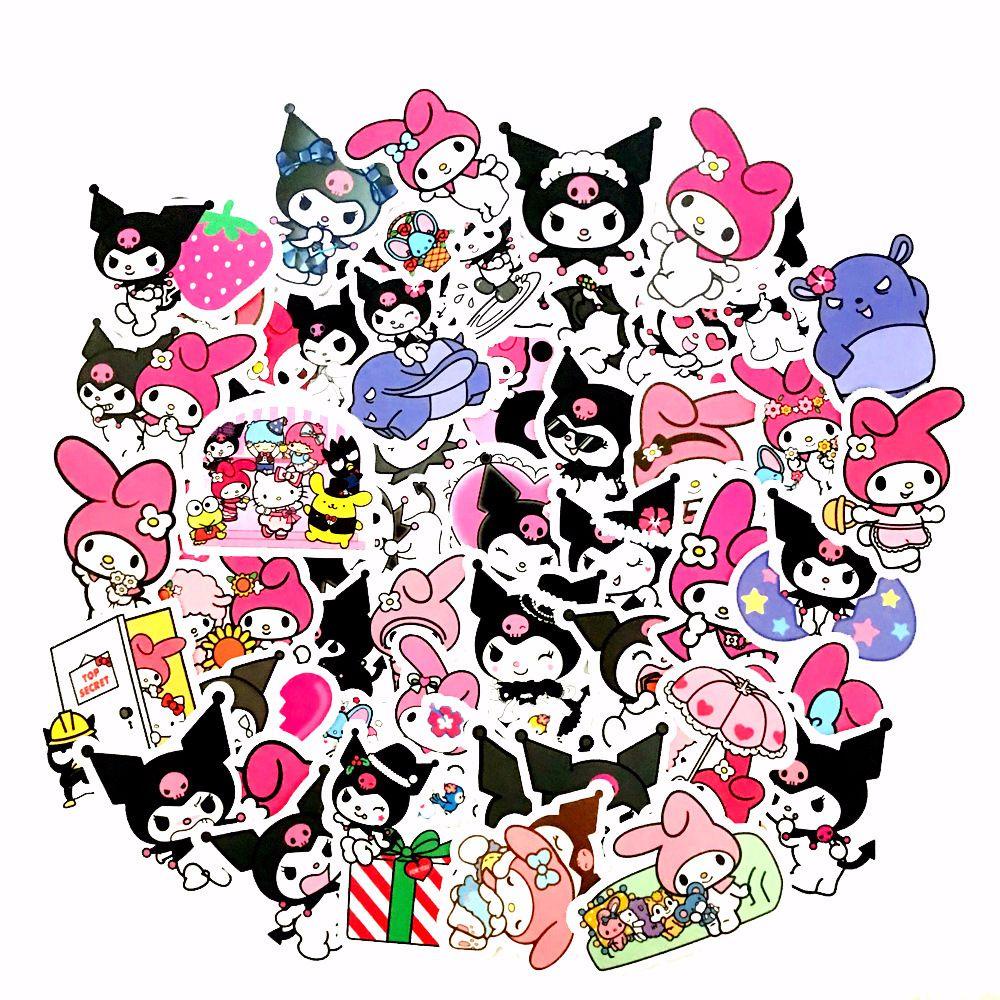 Lanfy Graffiti Sticker Lucu Tahan Air Stiker Koper Pink Keren Lomi Komputer Stiker Skateboard Stiker Kuromi Anime Stiker