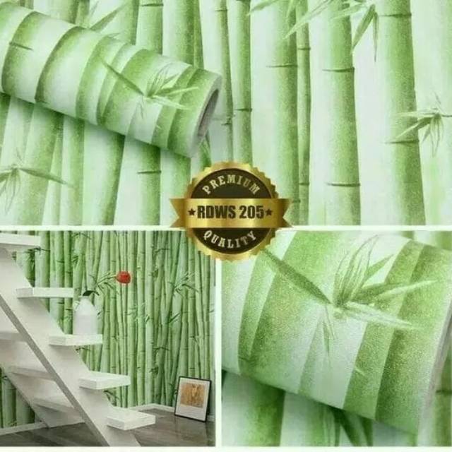 Wallpaper dinding bambu hijau