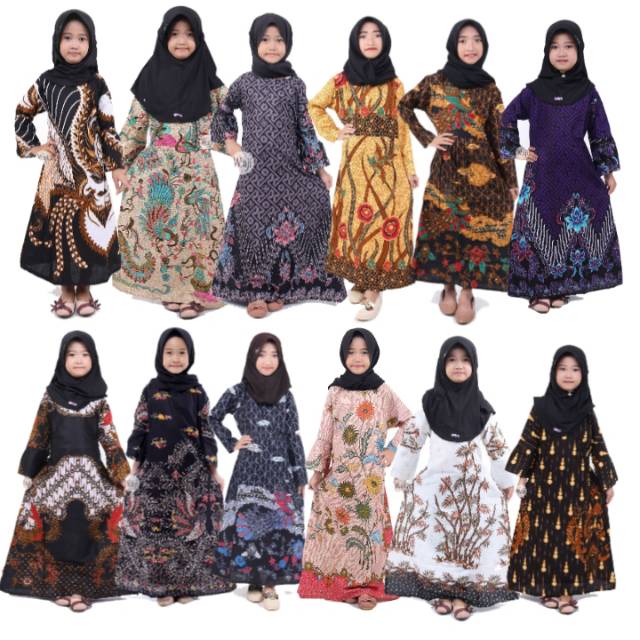 Gamis Batik Anak Usia 3-10 Tahun Motif Terbaru Murah