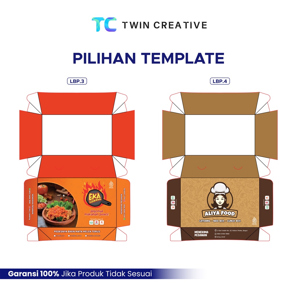 Custom Print Paper Lunch Box Kemasan Kotak Makanan - Packaging Food Pail Rice Box Ivory 270 gsm