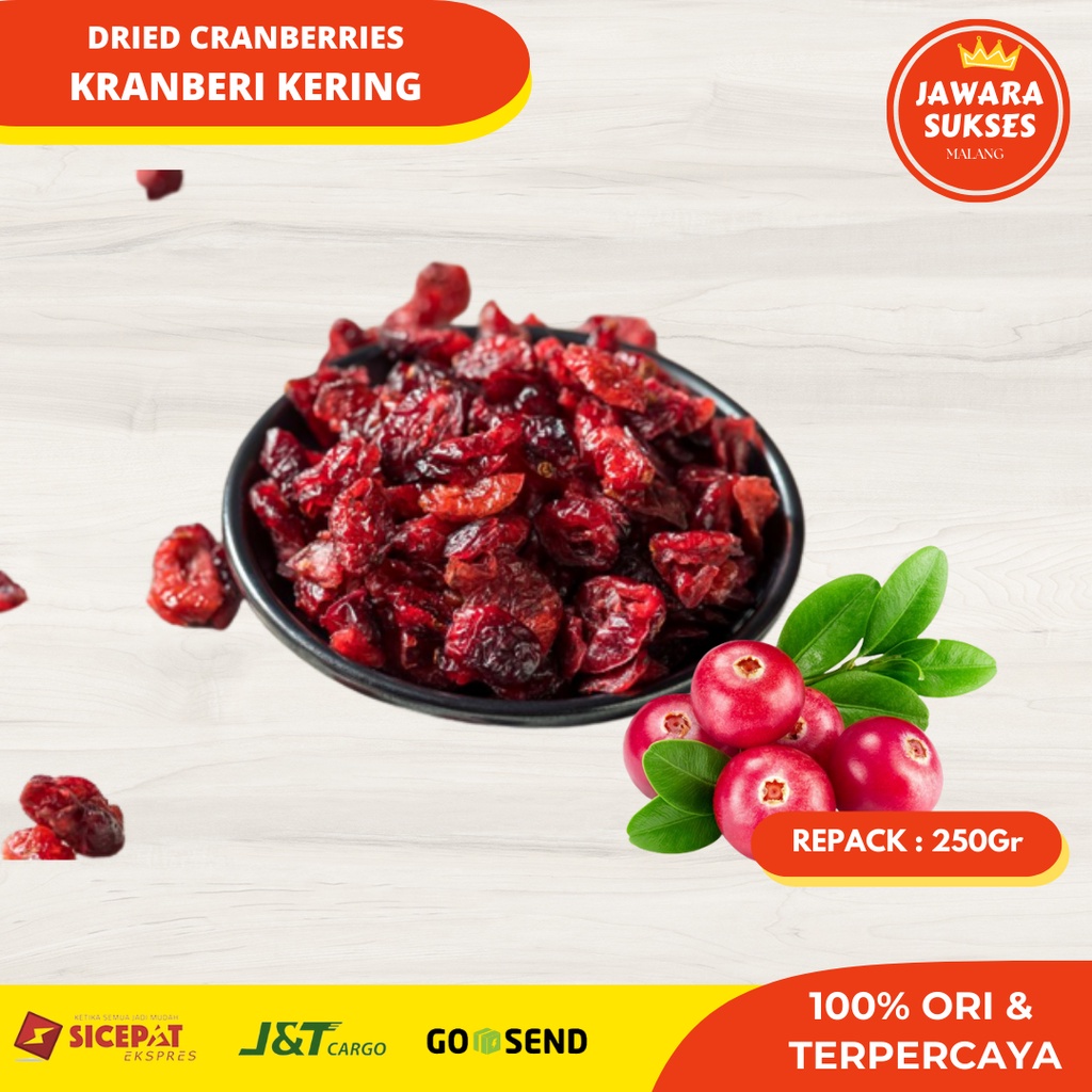 

Kranberi Kering 250gr | Dried Cranberries Repak | Cranberies