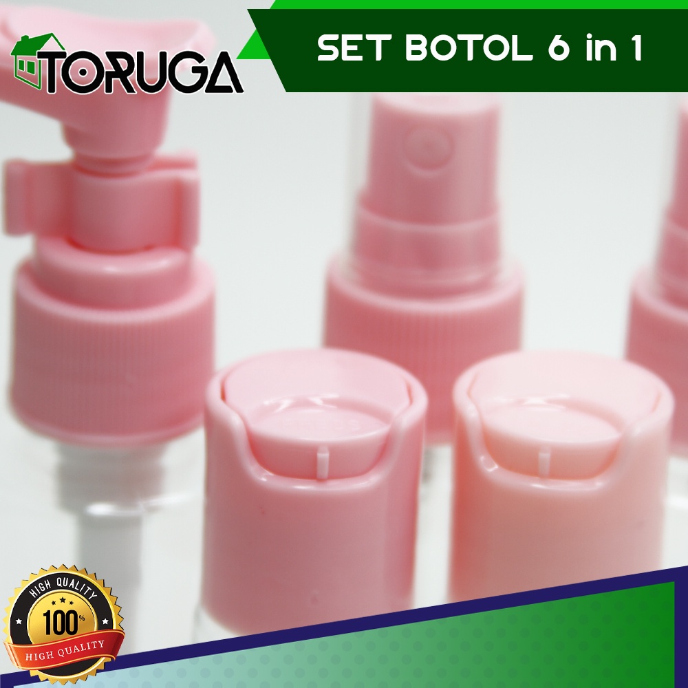 6in1 Botol Tempat Sabun Minyak Wangi Mini Travel Toiletries Kit Bottle