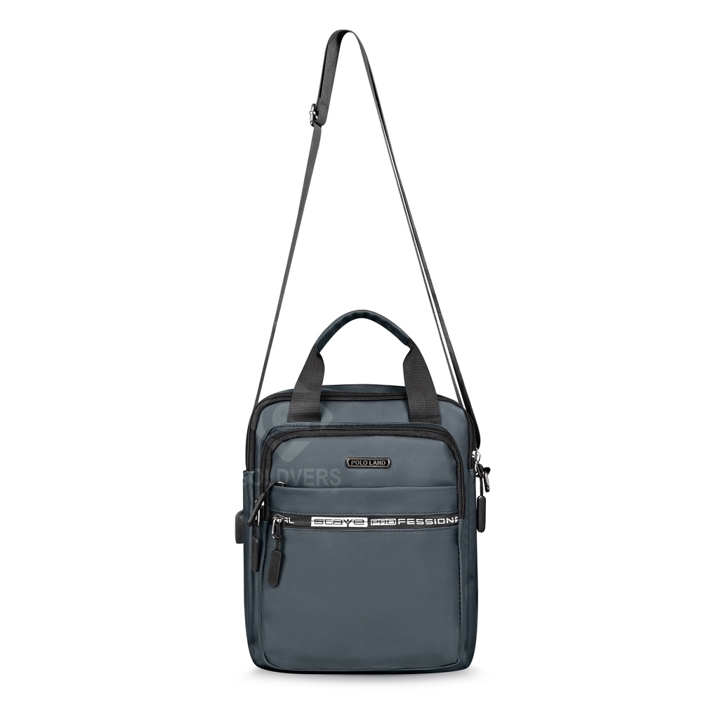 Tas Selempang Pria Slingbag Cowok Slempang Pria POLO LAND + FREE KABEL USB - Distributor