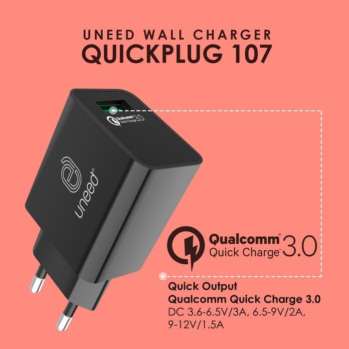 UNEED WALL CHARGER QUALCOMM QUICKCHARGE 3.0 UCH107