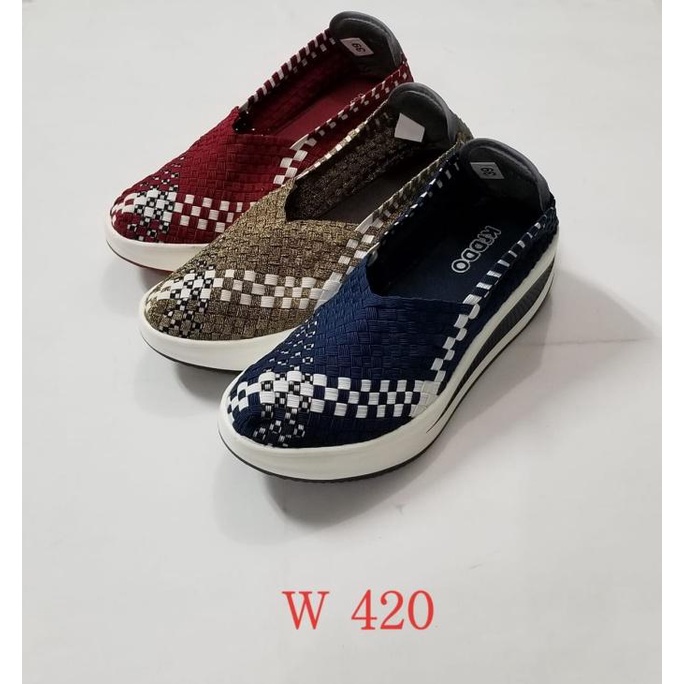 sepatu IMPORT anyaman rajut wanita ORI G420