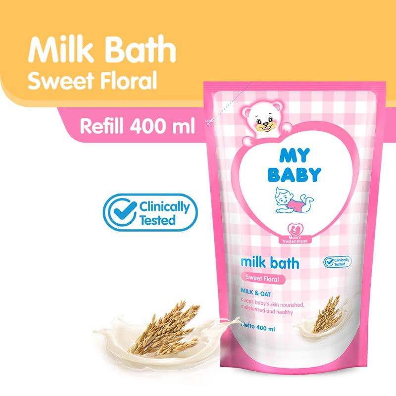 Jual MY BABY Milk Bath Sweet Floral Pouch 400ml Shopee Indonesia