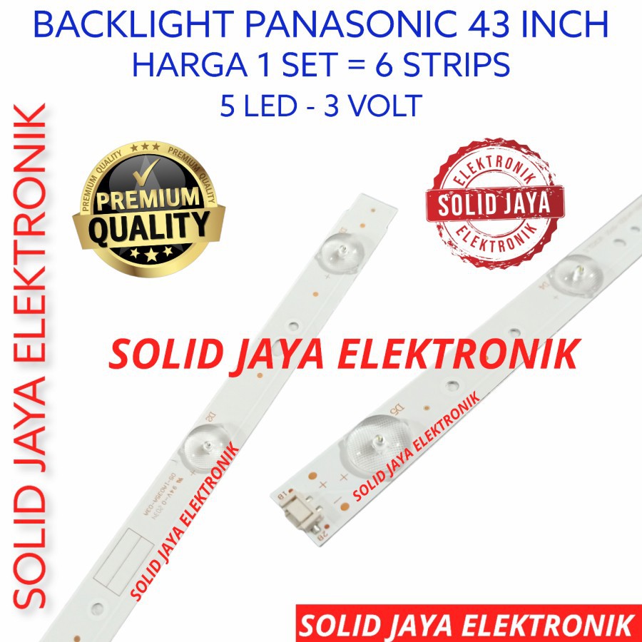 BACKLIGHT TV LED PANASONIC 43 INC TH 43D305G 43D305 TH-43D305G TH-43D305 LAMPU BL 5K 3V 6 STRIP TH43D305 TH43D305G 6 BATANG STRIPS PANASONIK 43INC 43INCH 43IN INCH IN LAMPU LED TV 40D