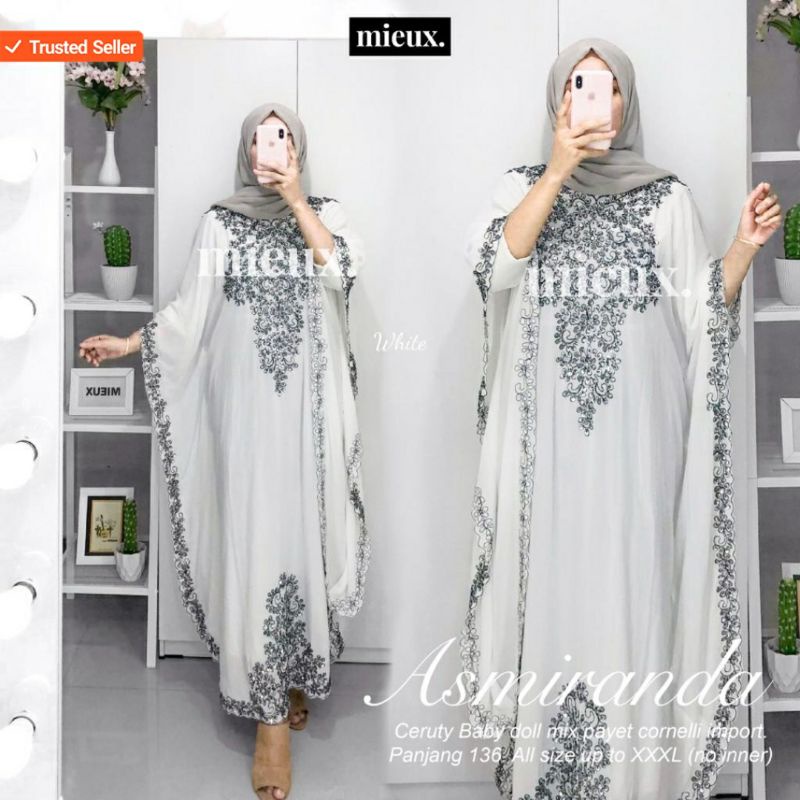 [READY STOCK BANYAK] KAFTAN ASMIRANDA BY MIEUX ELFARIS FARZOLA ALAIKA - KAFTAN CERUTY MIX PAYET MEWA
