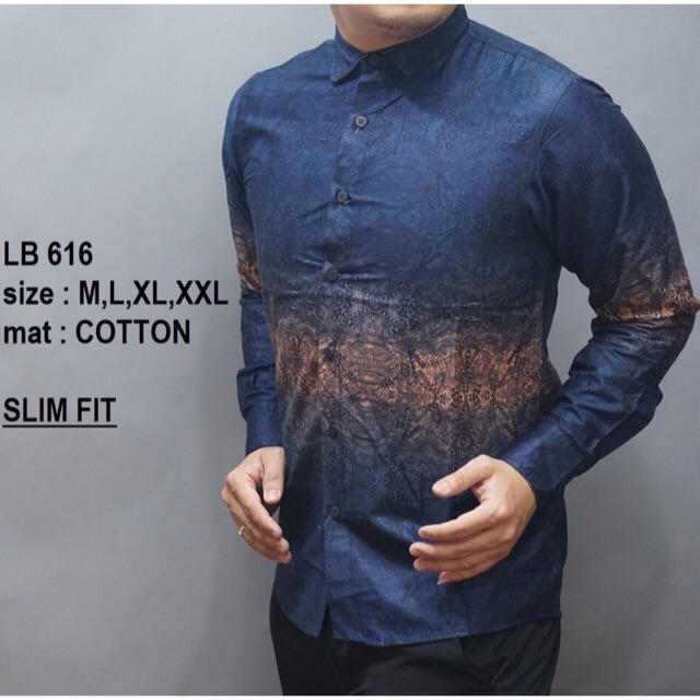 BAJU PRIA/COWOK KEMEJA BATIK PREMIUM SLIMFIT LENGAN/TANGAN PANJANG/PENDEK