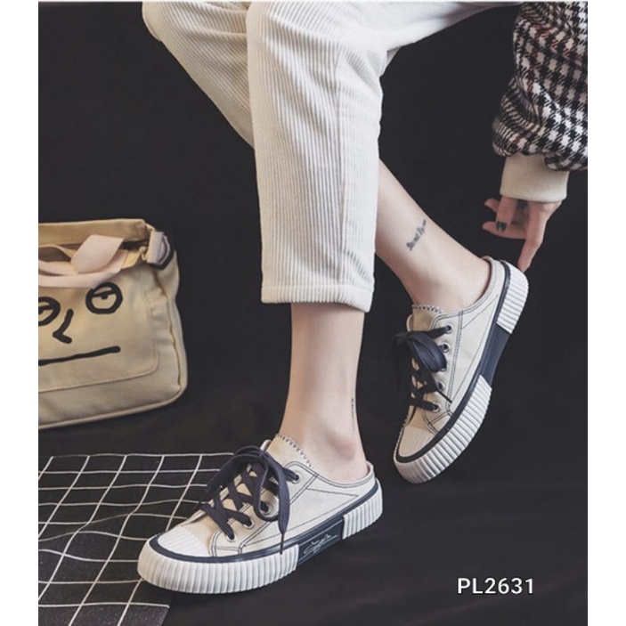 sepatu sneakers slop canvas import pl2631