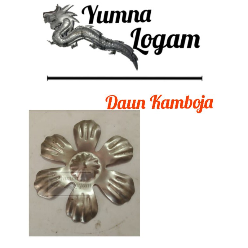 Daun kamboja ornamen pagar besi tempa
