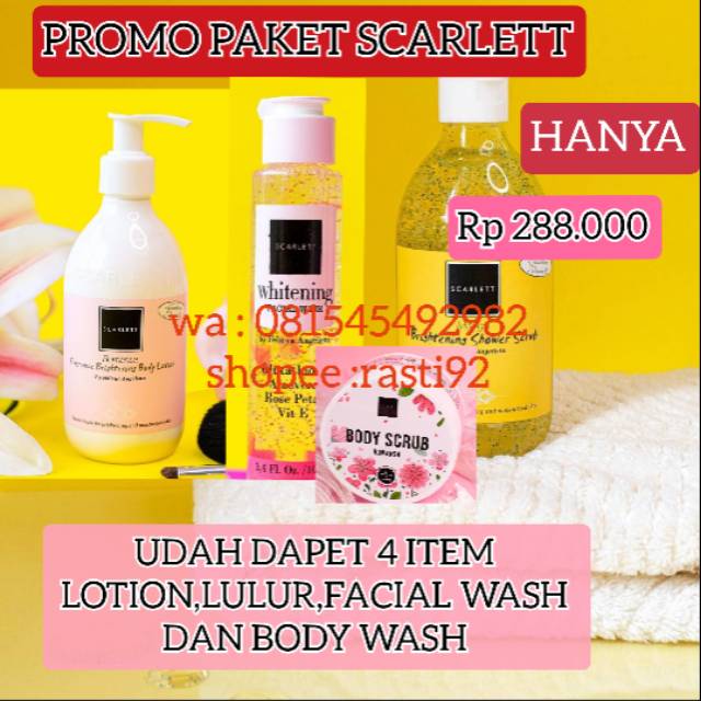 (COD)SCARLETT WHITENING PROMO PAKET SCARLETT