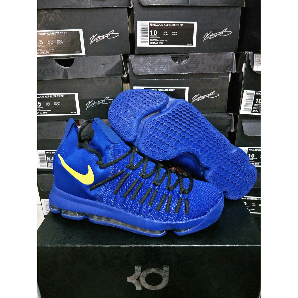 Sepatu Basket Kuliah[FREE KAOS KAKI] Sepatu Basket nike KD 9 (IX) Low Elite GSW away Blue