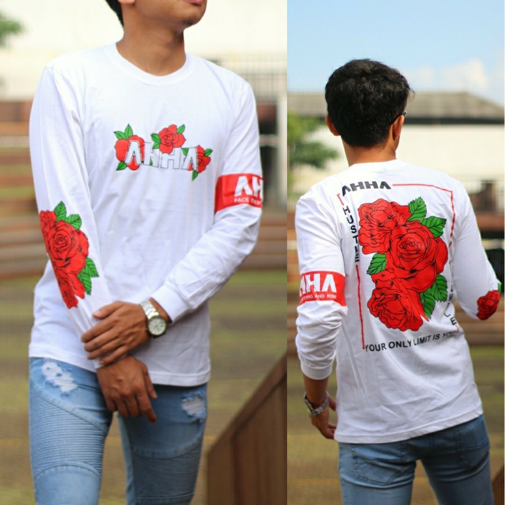 Kaos AHHA gank - baju AHHA Rose - Longsleeve AHHA Rose 02