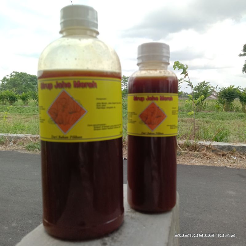 

Minuman herbal sirup ekstrak jahe merah gula aren alamiah