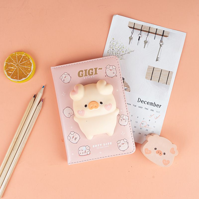 buku catatan agenda diary squishy motif pig