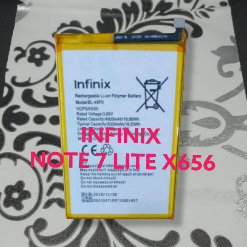 Batrai Infinix NOTE 7 LITE X656 Batre X 656 BL49FX Baterai BL 49FX Battery Original