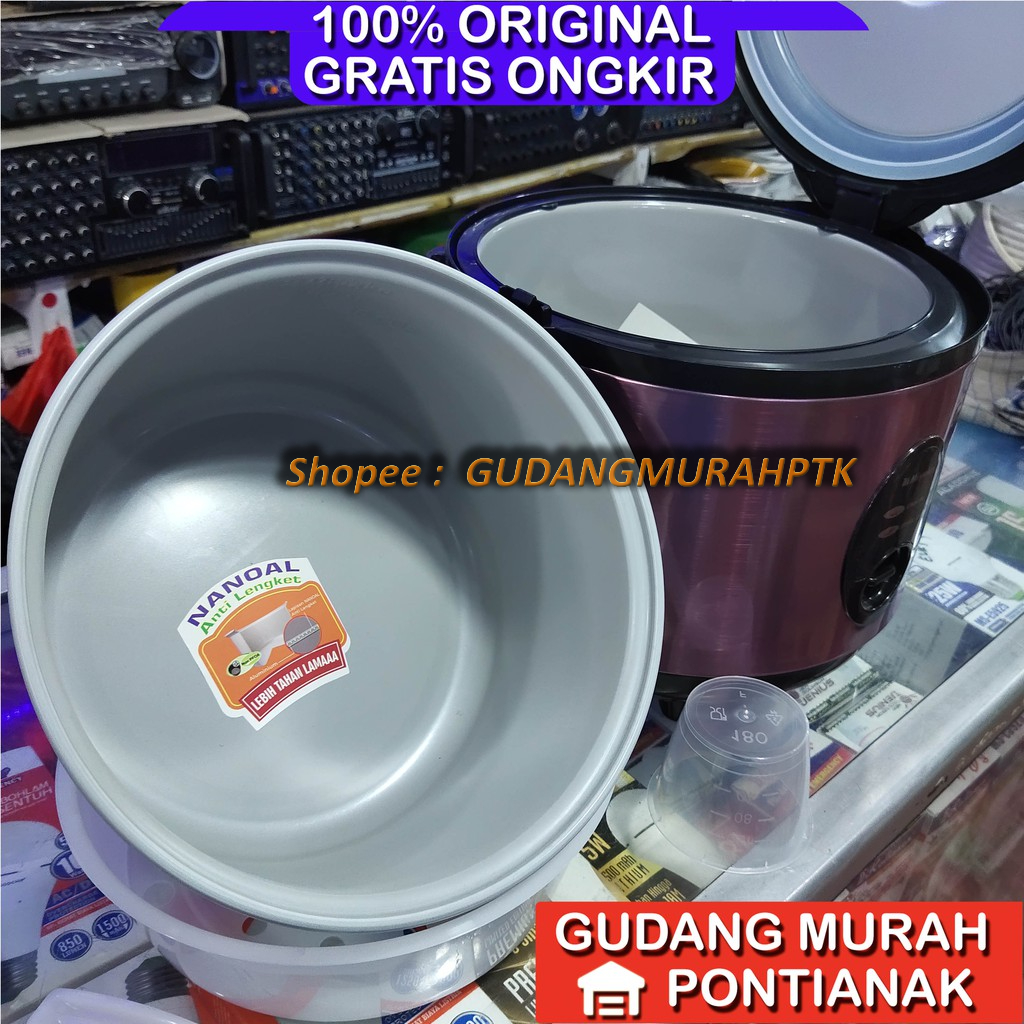 Ricecooker ANTI LENGKET Miyako bahan NANOAL 508 SBC 1,8liter Magicom mejikom pemasak nasi penanak