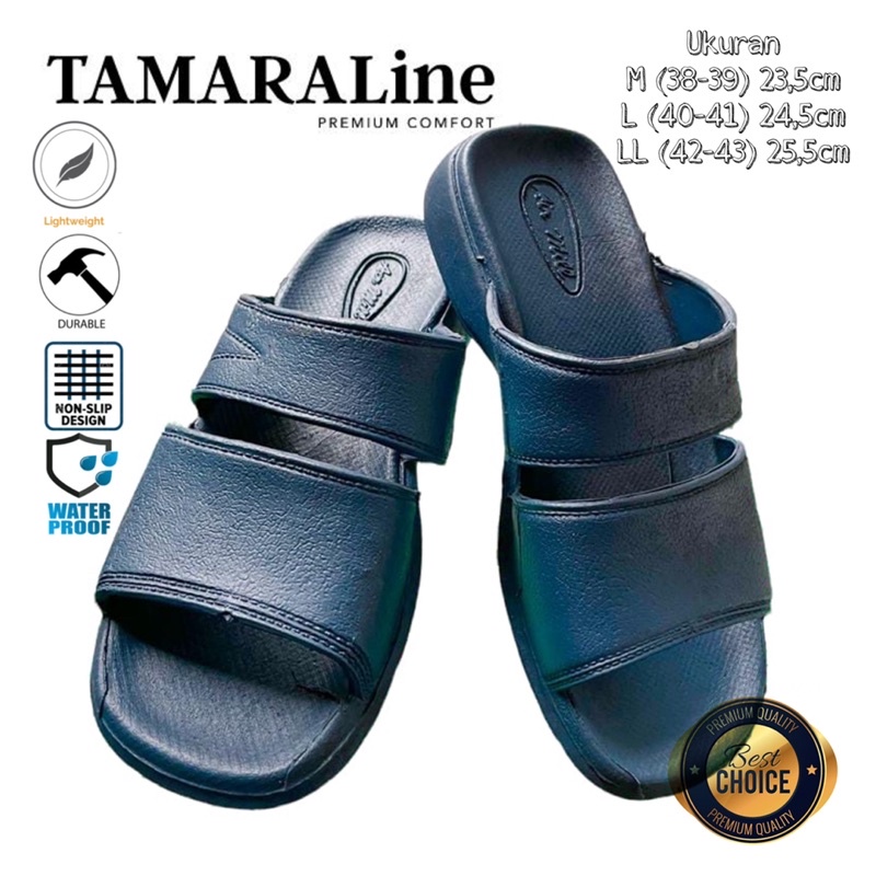 Sandal Selop Slide Slip on Karet Pria Dewasa / Remaja - TAMARALINE 68 / Bahan Premium Lentur Empuk Ringan Kuat Anti Slip Anti Air / Model Sandal Casual Santai Rumah Hotel Outdoor Kamar Mandi Murah Original