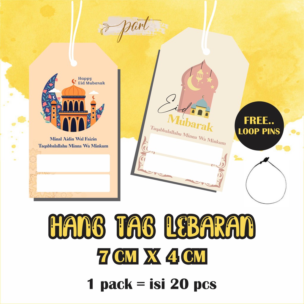 

[20 pcs] Hang Tag Idul Fitri FREE Loop Pins