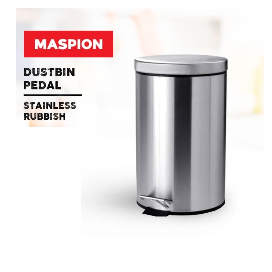 Tempat Sampah Stainless Injak Maspion 12 Liter Dustbin Pedal Maspion