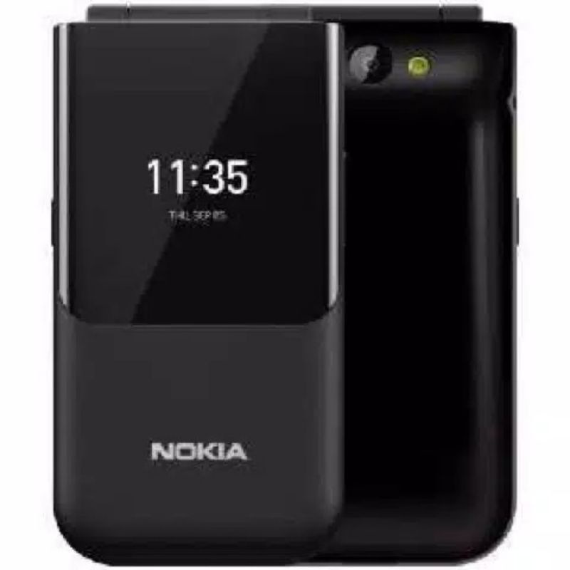 Handphone  Nokia 2720 2019 flip Dual SIM Hp Nokia 2720  Lipat Reborn 2019-Hitam