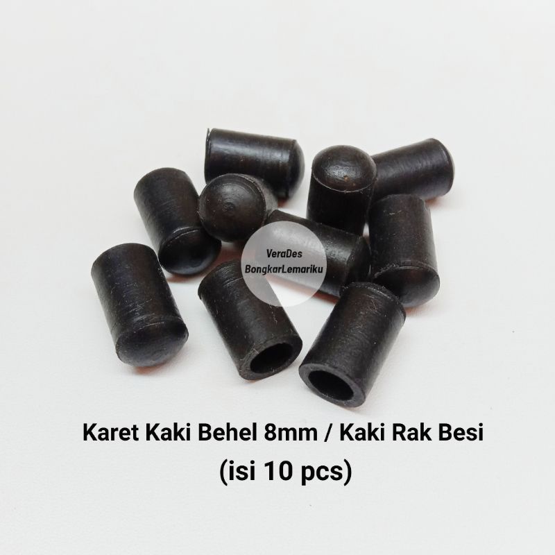 (10 pcs) Karet Kaki Behel 8 mm / Kaki Rak Besi 8mm