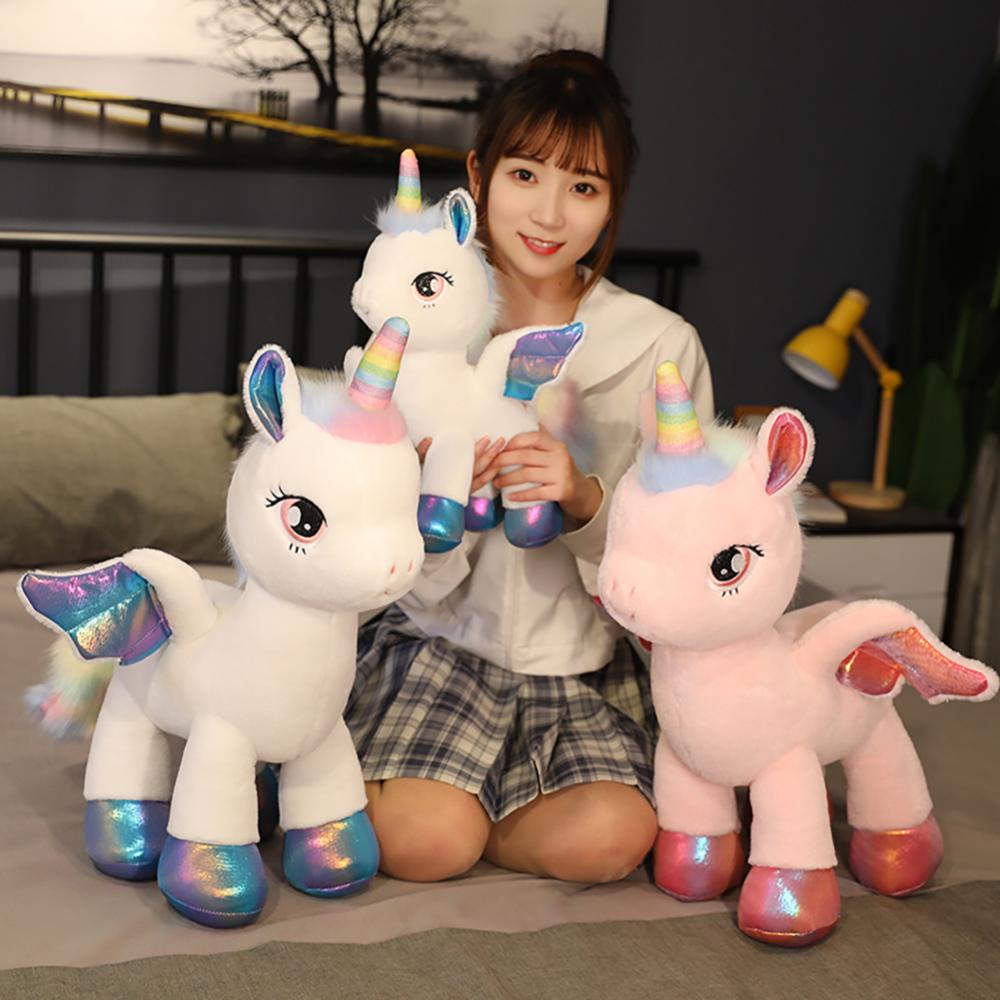 Timekey Mainan Boneka Unicorn 40cm Bahan Plush Lembut Untuk Hadiah Natalulang Tahun Anak Perempuan O4Z7