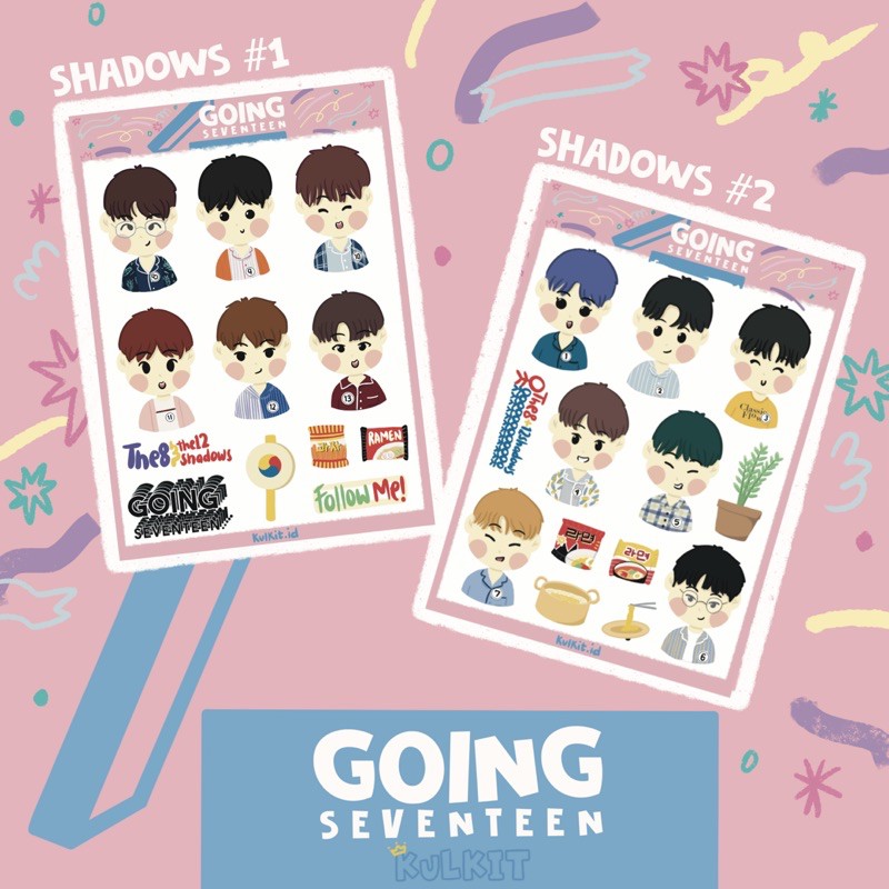 GOING SEVENTEEN stickers sheet - cutting kiss cut