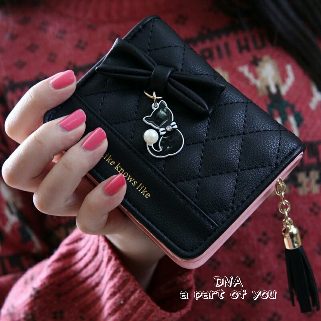 FASHION SALE 3.3 DOMPET MINI CAT BERGAMBAR KUCING LUCU BERSAUDARA | DOMPET UKURAN 20x10 CM MUAT UNTUK DOMPET RECEH WANITA | DOMPET KECIL SIMPLE TIDAK RIBET