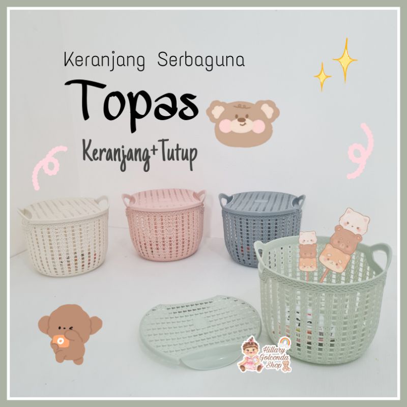 Keranjang serbaguna motif anyam TOPAS (1pc)