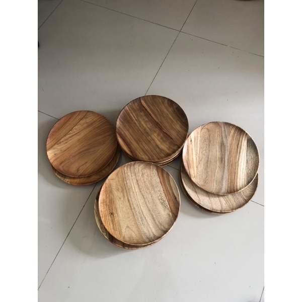 Piring Nampan 25cm Baki Kayu Jati Wooden Tray Kayu Jati