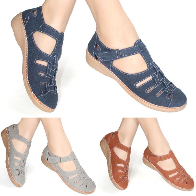 Sepatu Wanita Casual Tali Kulit Sintetis SS02
