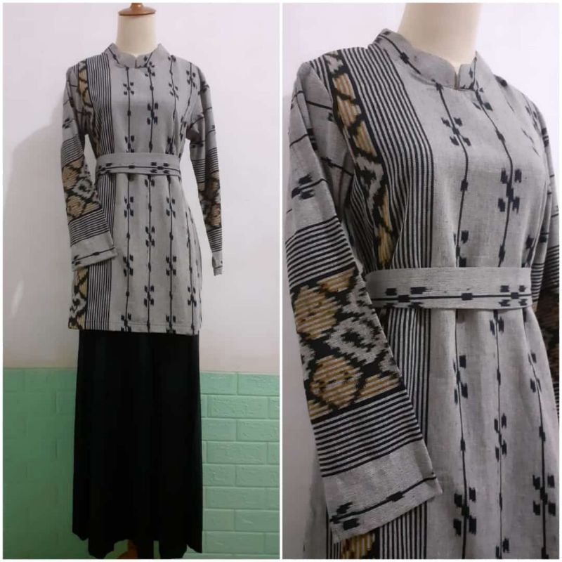 Baju kerja / baju atasan batik wanita tenun endek premium