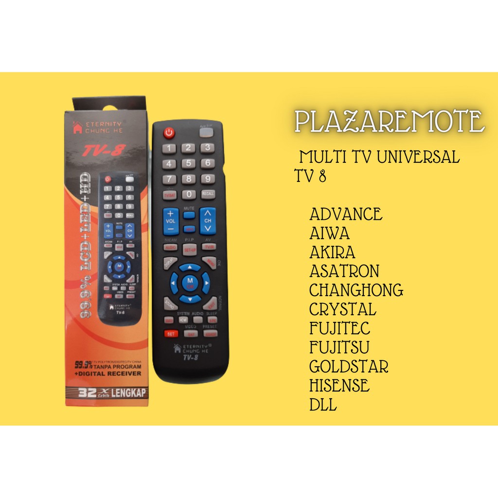 Remote MULTI TV LED LCD CHINA LG FUJITEC TCL PHILIPS POLYTRON DLL