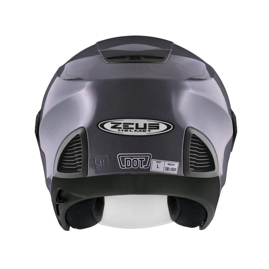 ZEUS ZS-611 GREY 11C HALF FACE DOUBLE VISOR-3