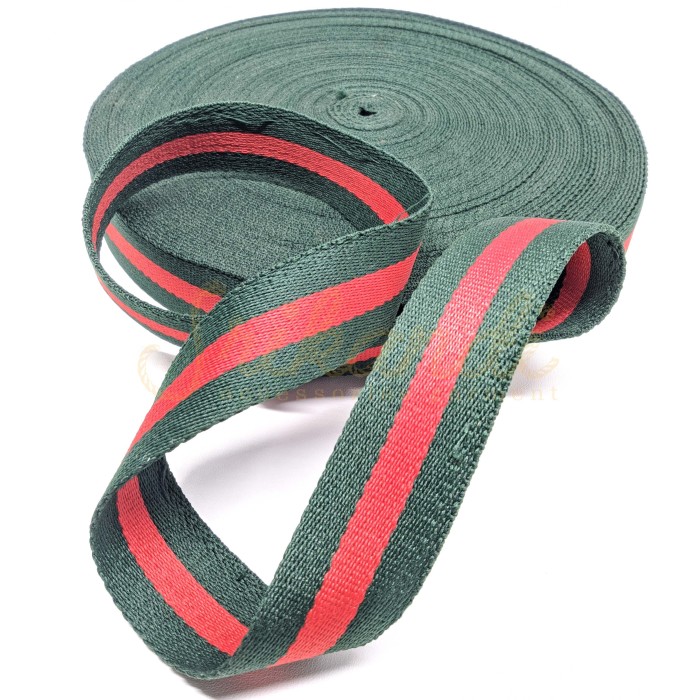 Tali Webbing Katun Motif Strip 3.0 Cm / Webbing Tali Tas - KT STRIP 30 CRM