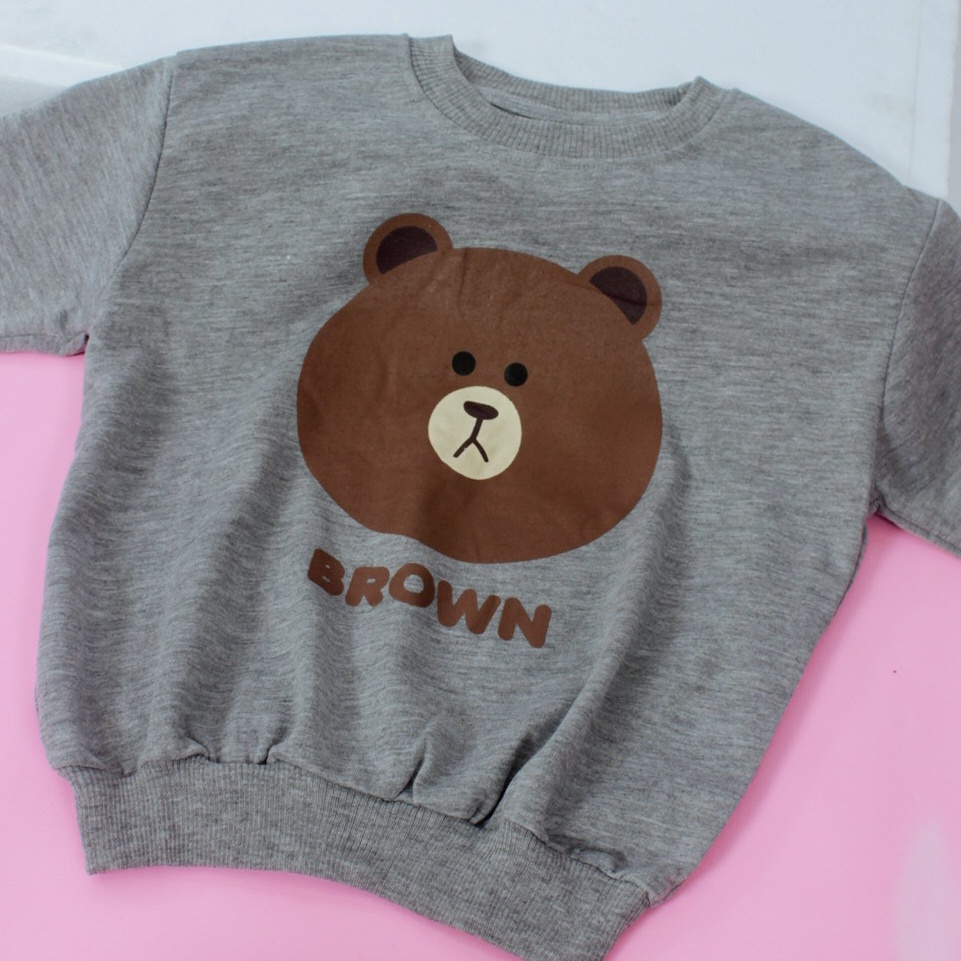 ZAHRA - Sweater Setelan Anak Laki Laki Dan Perempuan BEAR BRWON KIDS