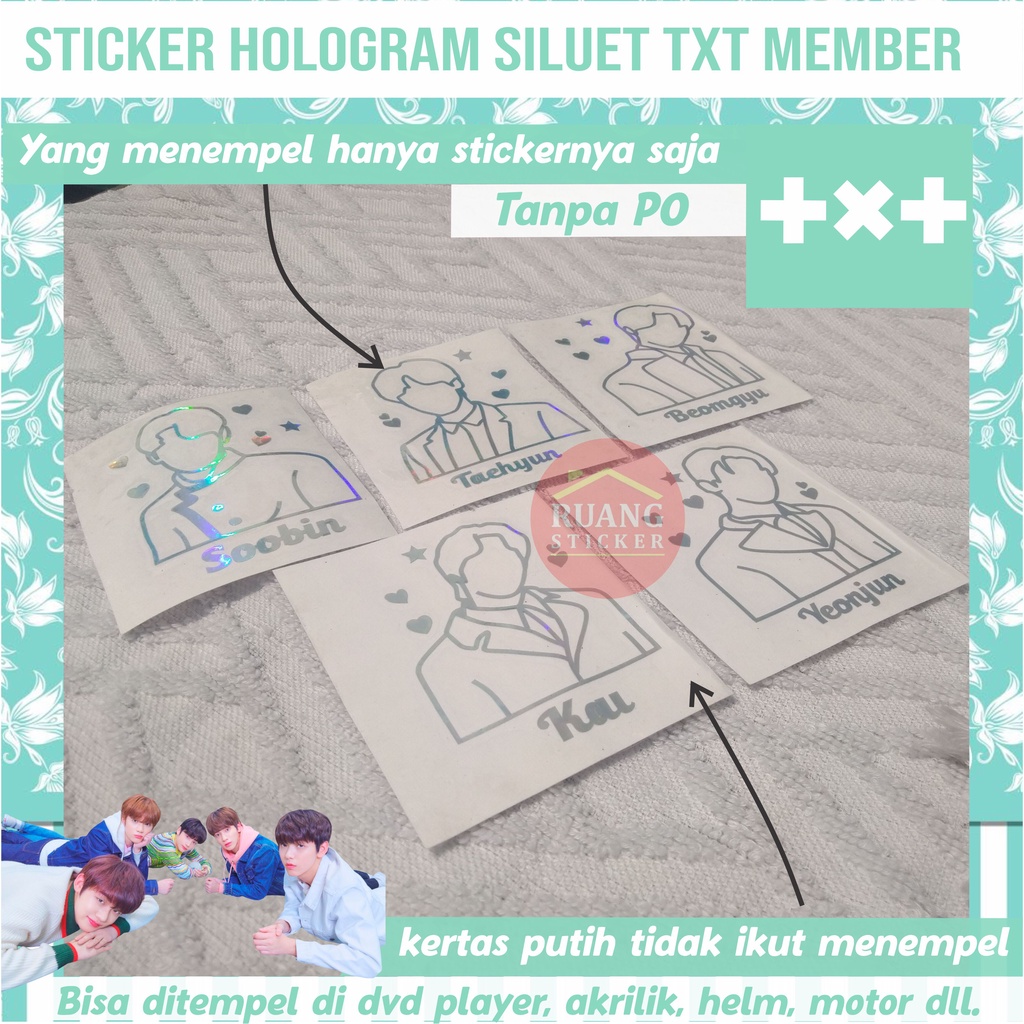 STIKER HOLOGRAM PELANGI MEMBER TXT SILUET SEHARI JADI STICKER