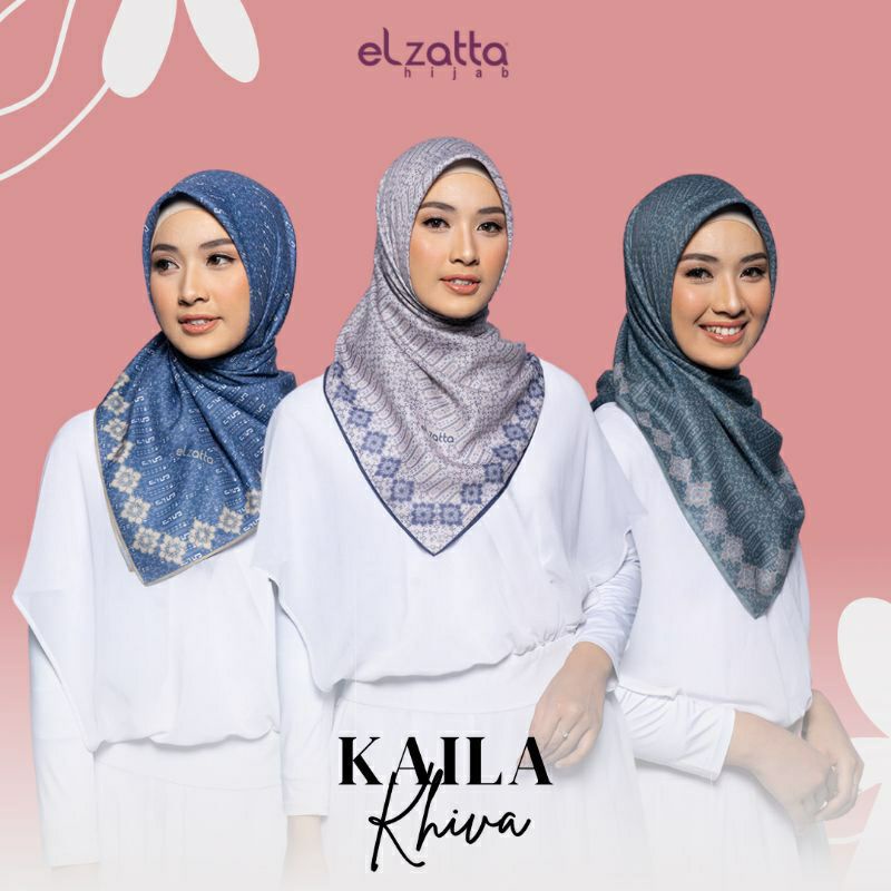 ELZATTA KERUDUNG SEGI EMPAT MOTIF TERBARU KAILA KHIVA ELZATTA DISKON