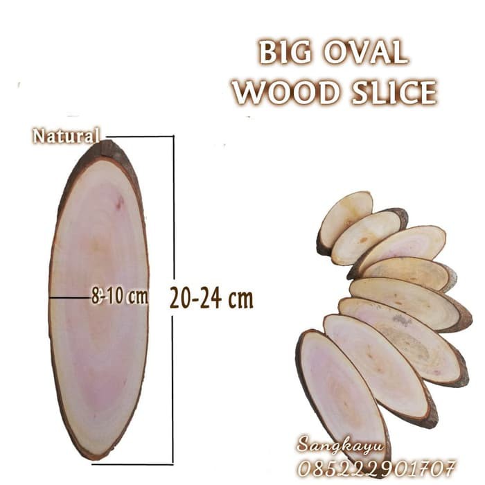 Big oval wood 20-24 cm chip potongan kayu opal panjang dekorasi hiasan