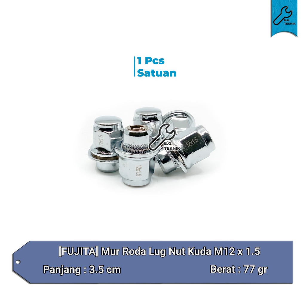 Mur Roda Kuda Racing Fujita Lug Nut M12x1.5/1.25 SATUAN