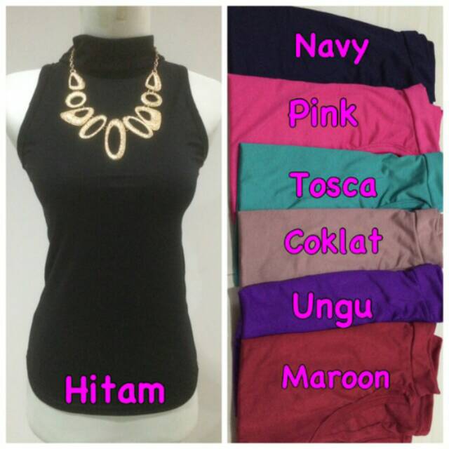 Tank Top Kerah Tinggi / Turtle Neck