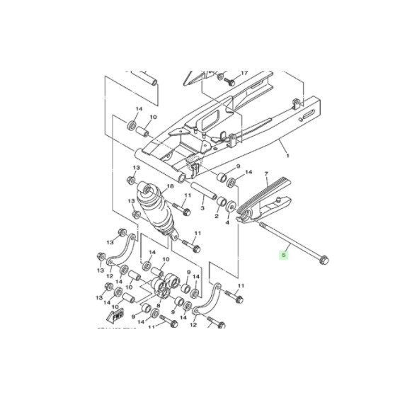 SHAFT PIVOT AS TENGAH SWING ARM FORK SASIS VIXION OLD LAMA OVI PNP NVL NVA ORIGINAL YGP 3C1-F2141-00