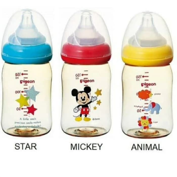 Pigeon Botol Susu PPSU wide neck 160 ml wideneck peristaltic plus Motif Mickey PPSU Snoopy