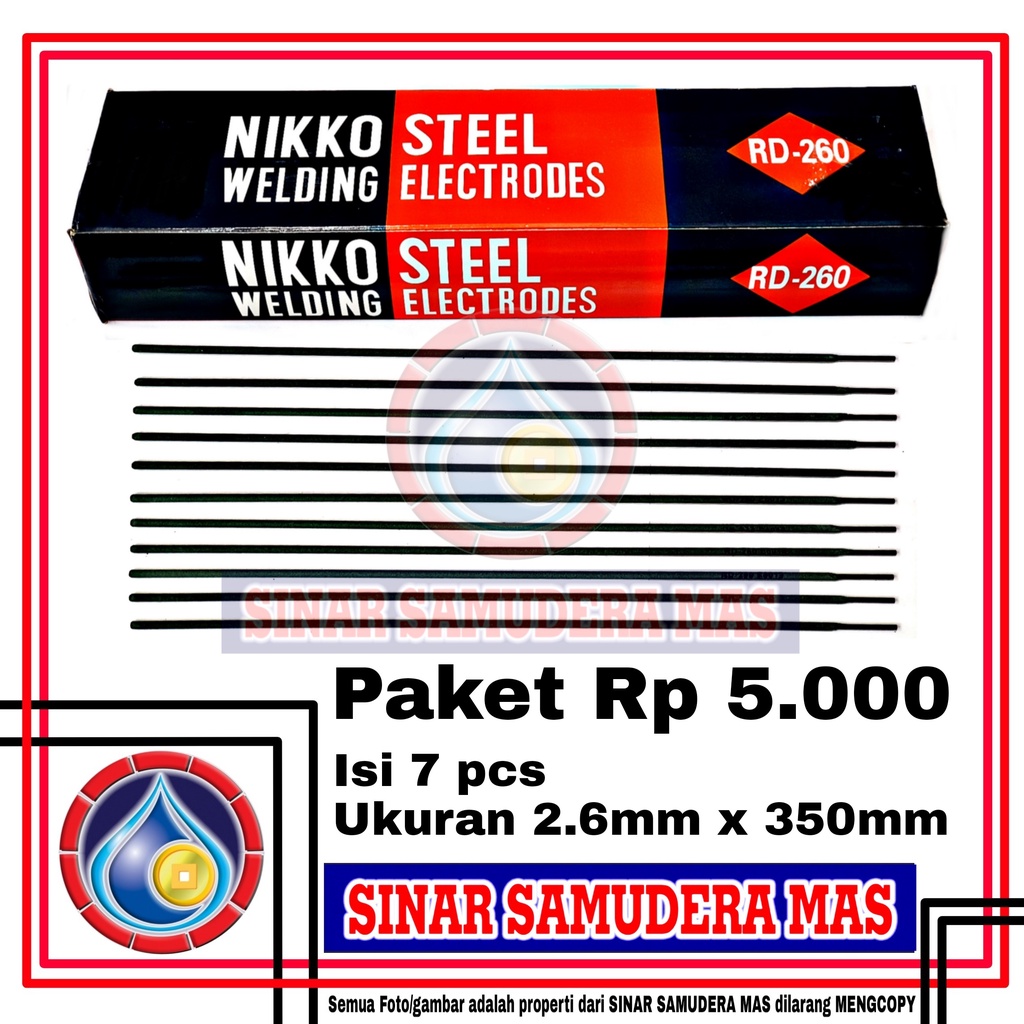 Paket Rp 5.000 Kawat Las Nikko 2.6mm x 350mm isi 11 pcs -kawat las niiko -kawat las bagus-kawat las