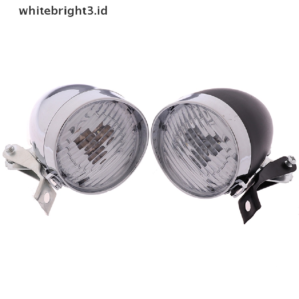 (whitebright3.id) Lampu Depan Sepeda 3-LED Gaya Retro Vintage