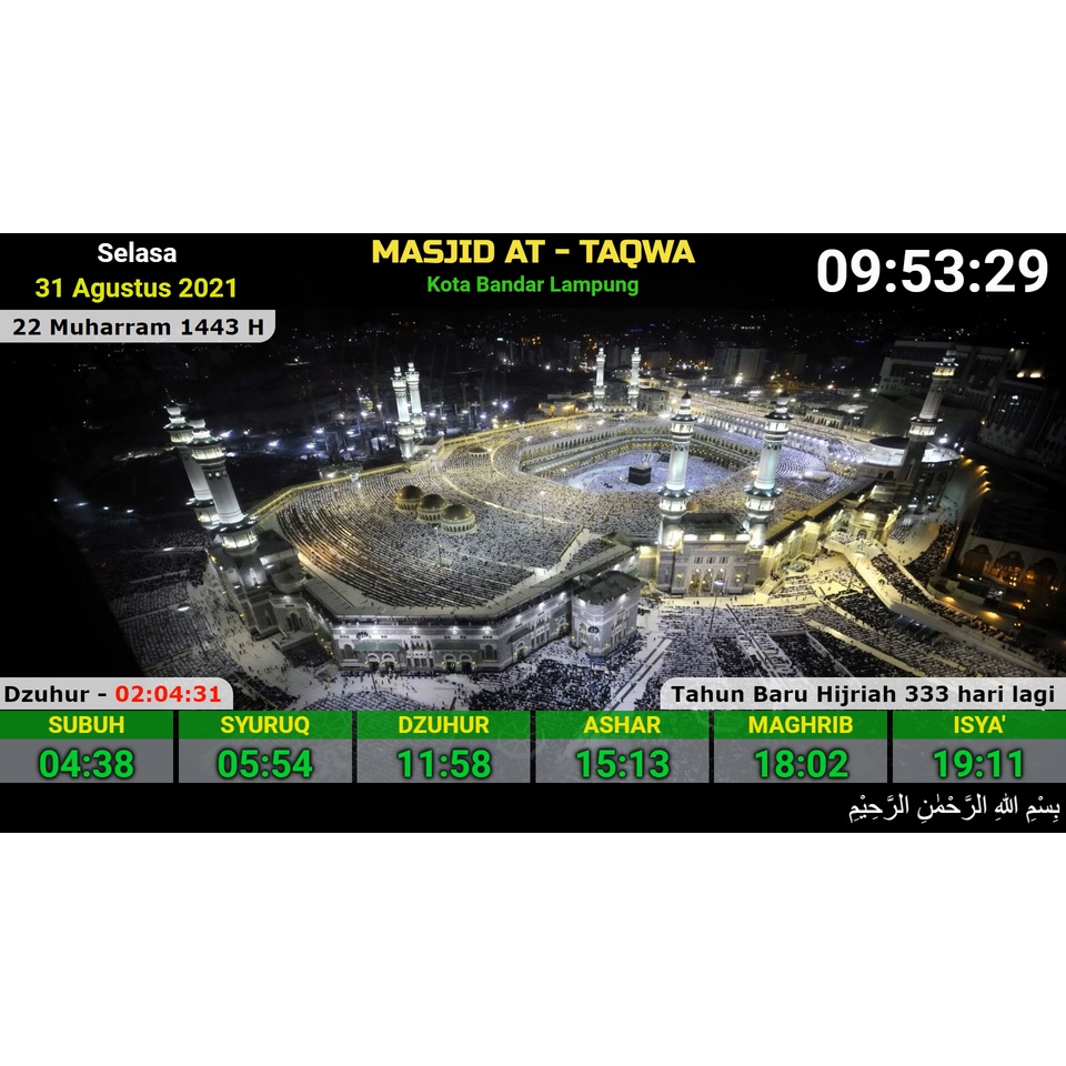 Khalifah JWS TV - Kontroller Jam Sholat TV - Jadwal Sholat TV - JWS TV - JWS Raspberry