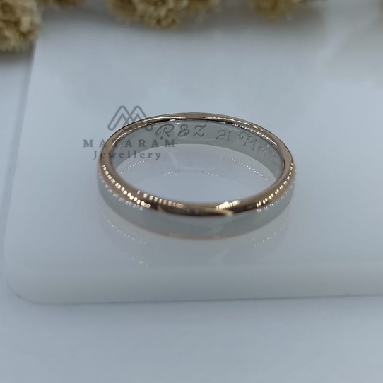 Cincin Kawin Dogiyai Palladium Kadar 50% - Bebas Request Model Cincin Custom By Mataram Jewellery
