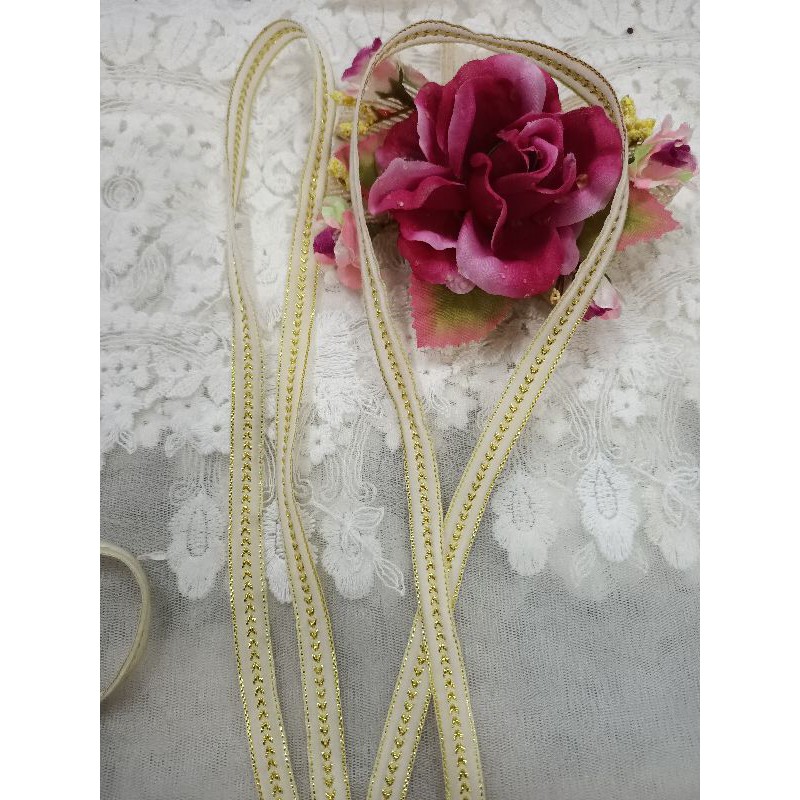 

pita bludru list emas/list india 1cm